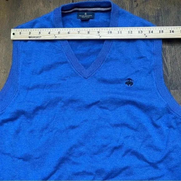 Men’s cobalt blue Brooks Brothers supima cotton sweater vest. Large. - Picture 7 of 8